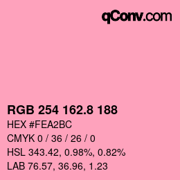 カラーコード: RGB 254 162.8 188 | qconv.com