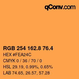 カラーコード: RGB 254 162.8 76.4 | qconv.com