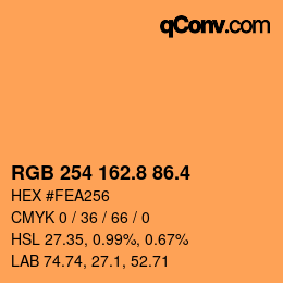 カラーコード: RGB 254 162.8 86.4 | qconv.com
