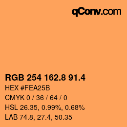 カラーコード: RGB 254 162.8 91.4 | qconv.com