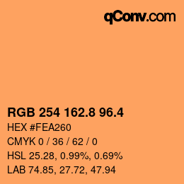 カラーコード: RGB 254 162.8 96.4 | qconv.com