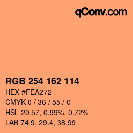 Color code: RGB 254 162 114 | qconv.com