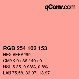Color code: RGB 254 162 153 | qconv.com