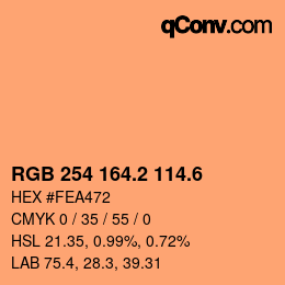 カラーコード: RGB 254 164.2 114.6 | qconv.com
