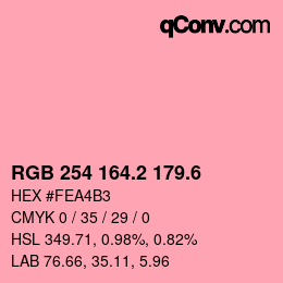 カラーコード: RGB 254 164.2 179.6 | qconv.com