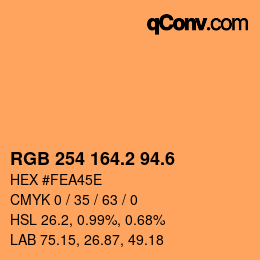 カラーコード: RGB 254 164.2 94.6 | qconv.com