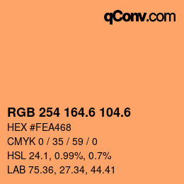 カラーコード: RGB 254 164.6 104.6 | qconv.com