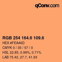 カラーコード: RGB 254 164.6 109.6 | qconv.com