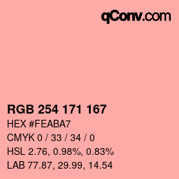 Color code: RGB 254 171 167 | qconv.com