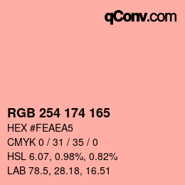 Color code: RGB 254 174 165 | qconv.com