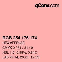 Color code: RGB 254 176 174 | qconv.com