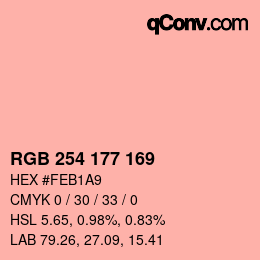 Color code: RGB 254 177 169 | qconv.com