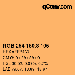 カラーコード: RGB 254 180.8 105 | qconv.com