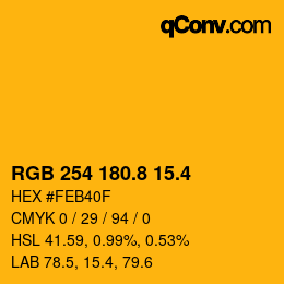 カラーコード: RGB 254 180.8 15.4 | qconv.com