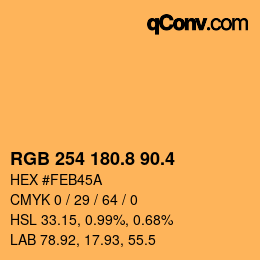 カラーコード: RGB 254 180.8 90.4 | qconv.com