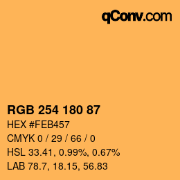 Farbcode: RGB 254 180 87 | qconv.com