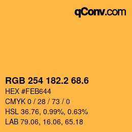 カラーコード: RGB 254 182.2 68.6 | qconv.com