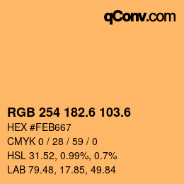 カラーコード: RGB 254 182.6 103.6 | qconv.com