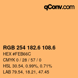 カラーコード: RGB 254 182.6 108.6 | qconv.com