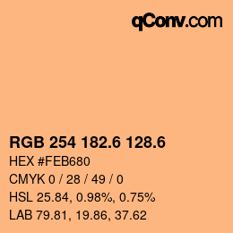 カラーコード: RGB 254 182.6 128.6 | qconv.com