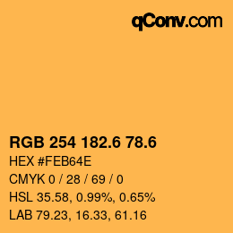 カラーコード: RGB 254 182.6 78.6 | qconv.com