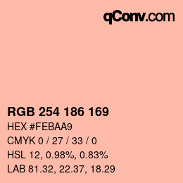 Color code: RGB 254 186 169 | qconv.com
