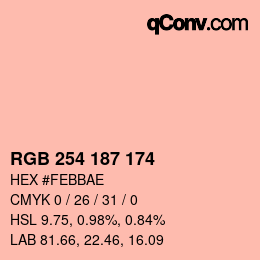 Color code: RGB 254 187 174 | qconv.com