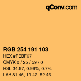 Color code: RGB 254 191 103 | qconv.com