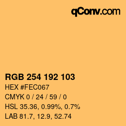 Farbcode: RGB 254 192 103 | qconv.com