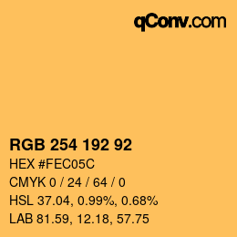 カラーコード: RGB 254 192 92 | qconv.com