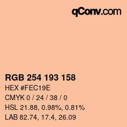 Código de color: RGB 254 193 158 | qconv.com