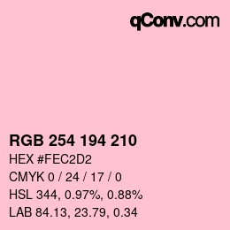 Color code: RGB 254 194 210 | qconv.com