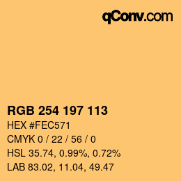 Color code: RGB 254 197 113 | qconv.com