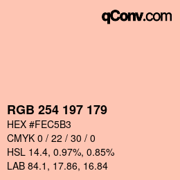 カラーコード: RGB 254 197 179 | qconv.com