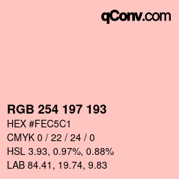 Código de color: RGB 254 197 193 | qconv.com