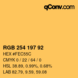 カラーコード: RGB 254 197 92 | qconv.com