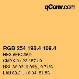 カラーコード: RGB 254 198.4 109.4 | qconv.com