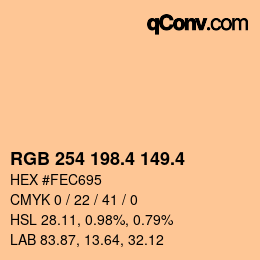 カラーコード: RGB 254 198.4 149.4 | qconv.com