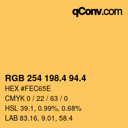 カラーコード: RGB 254 198.4 94.4 | qconv.com