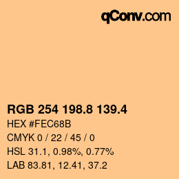 カラーコード: RGB 254 198.8 139.4 | qconv.com
