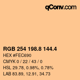 カラーコード: RGB 254 198.8 144.4 | qconv.com