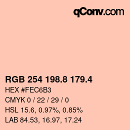 カラーコード: RGB 254 198.8 179.4 | qconv.com