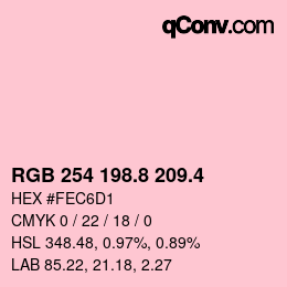カラーコード: RGB 254 198.8 209.4 | qconv.com