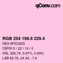 カラーコード: RGB 254 198.8 229.4 | qconv.com