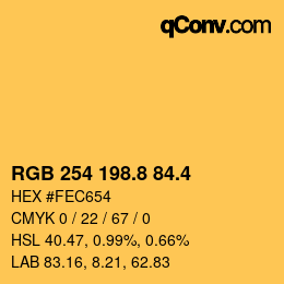 カラーコード: RGB 254 198.8 84.4 | qconv.com