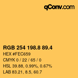 カラーコード: RGB 254 198.8 89.4 | qconv.com