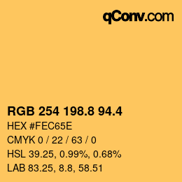 カラーコード: RGB 254 198.8 94.4 | qconv.com