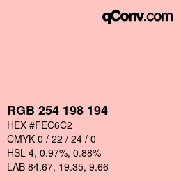 Color code: RGB 254 198 194 | qconv.com