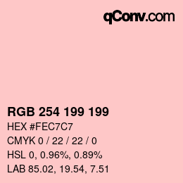 カラーコード: RGB 254 199 199 | qconv.com