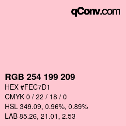 カラーコード: RGB 254 199 209 | qconv.com